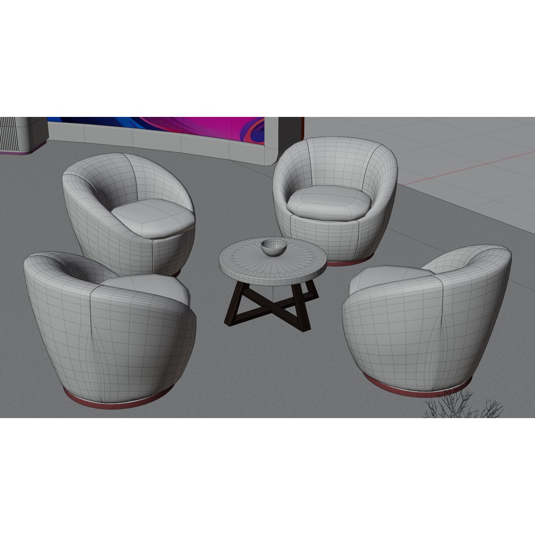 Futuristic Exhibition Booth 3D Model – Modern Hall Setup, Blender - View 17