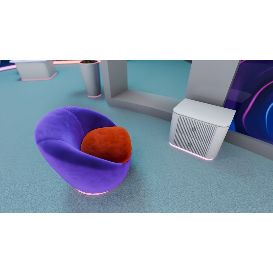 Futuristic Exhibition Booth 3D Model – Modern Hall Setup, Blender - View 6