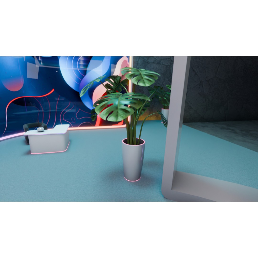 Futuristic Exhibition Booth 3D Model – Modern Hall Setup, Blender - View 7