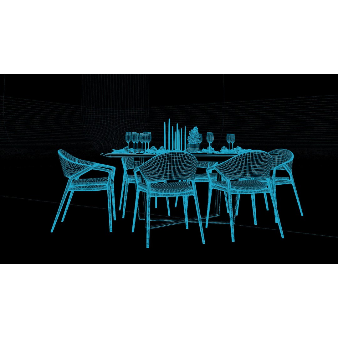 Ling Dong Series Dining Table 3D Model – Render Ready, FBX, OBJ - View 16