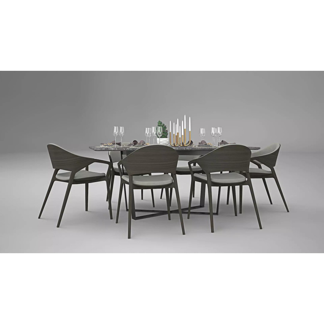 Ling Dong Series Dining Table 3D Model – Render Ready, FBX, OBJ - View 2