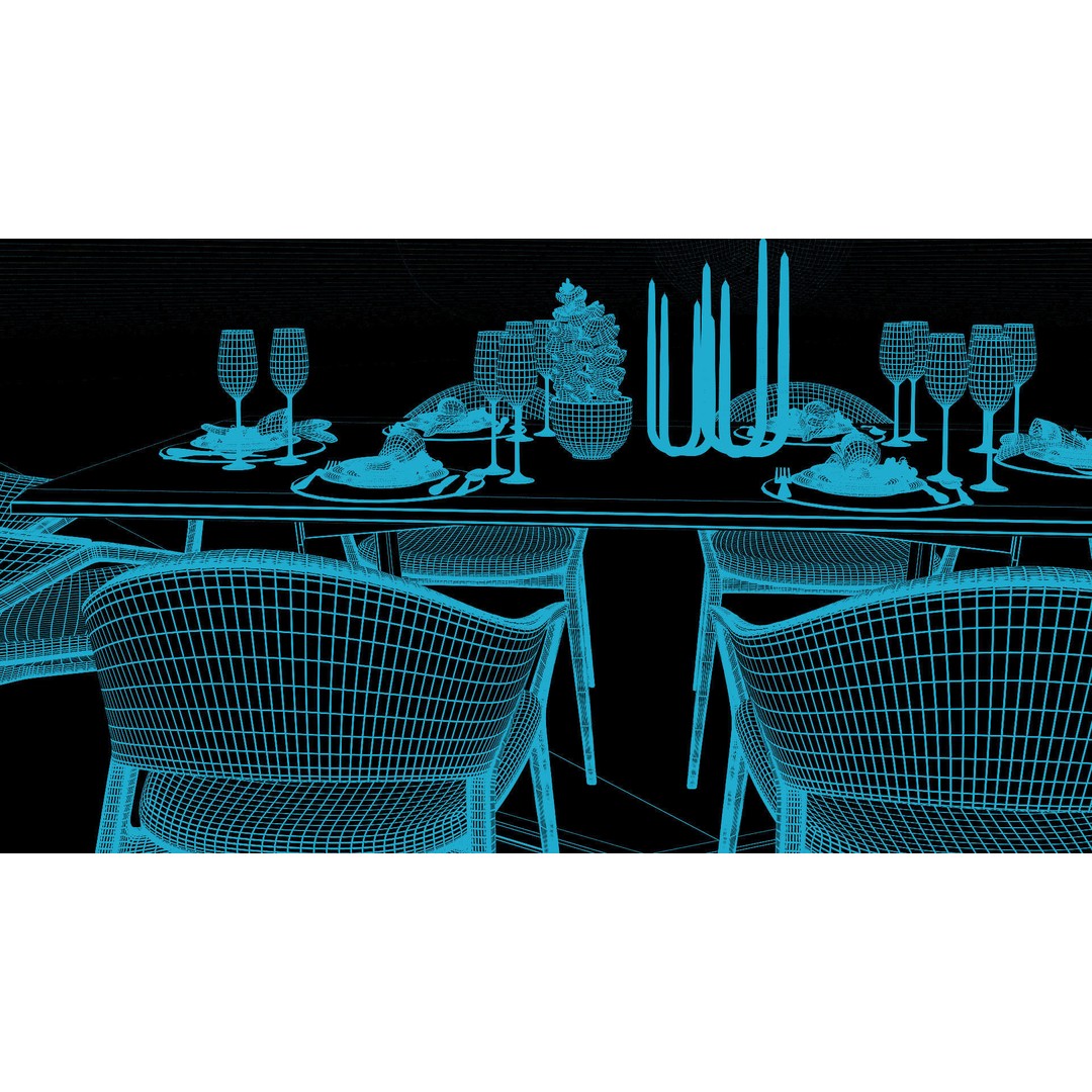 Ling Dong Series Dining Table 3D Model – Render Ready, FBX, OBJ - View 22