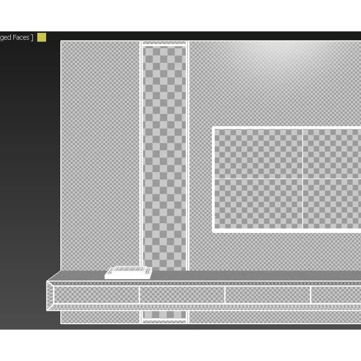 Modern TV Wall 3D Model – Contemporary Design, FBX & OBJ Formats