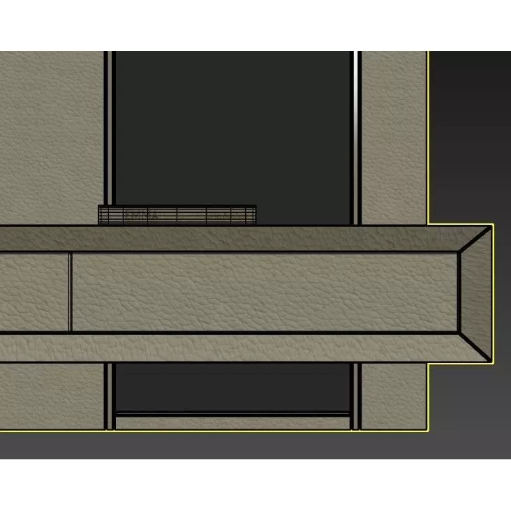 Modern TV Wall 3D Model – Contemporary Design, FBX & OBJ Formats - View 10