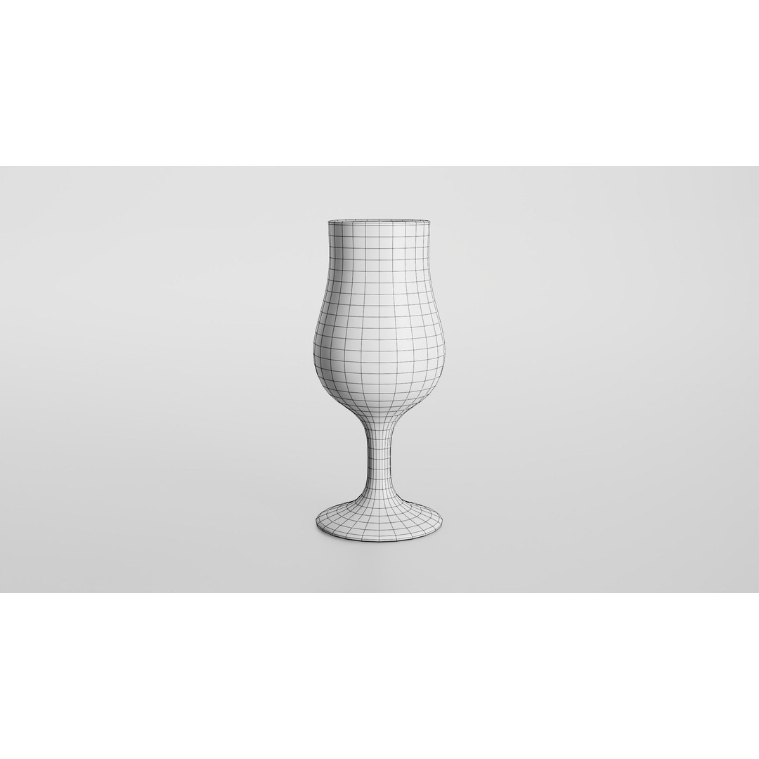 Tulip Glass 3D Model – Low Poly PBR Kitchenware, FBX, OBJ - View 13