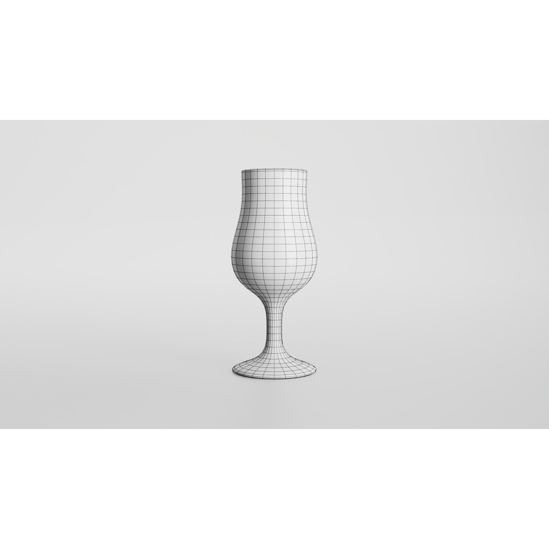 Tulip Glass 3D Model – Low Poly PBR Kitchenware, FBX, OBJ - View 14