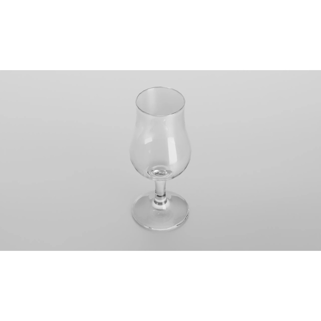 Tulip Glass 3D Model – Low Poly PBR Kitchenware, FBX, OBJ - View 2