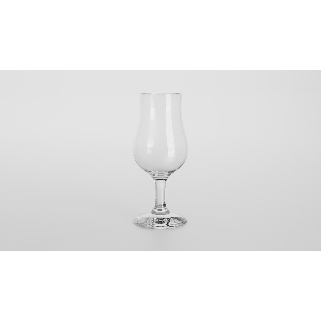 Tulip Glass 3D Model – Low Poly PBR Kitchenware, FBX, OBJ - View 3