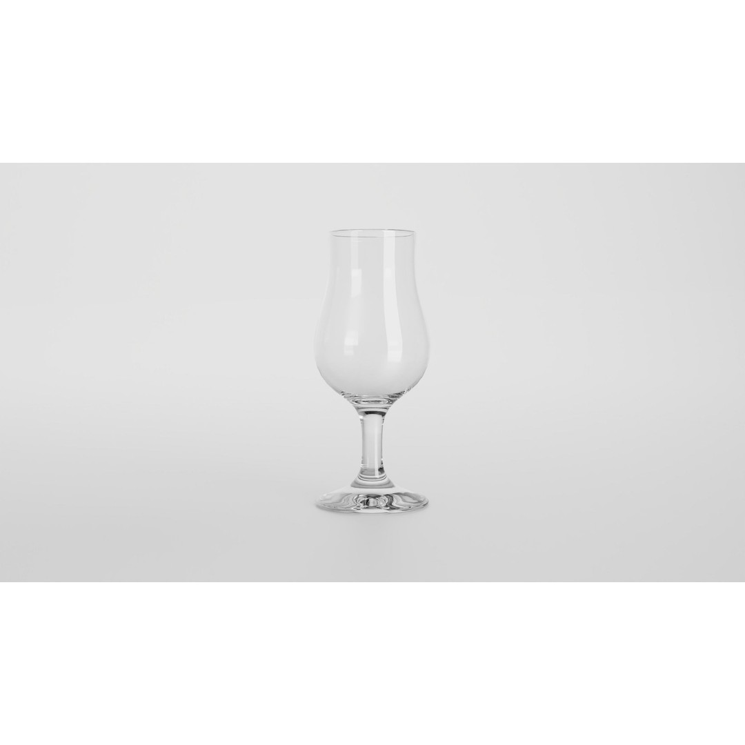 Tulip Glass 3D Model – Low Poly PBR Kitchenware, FBX, OBJ - View 4