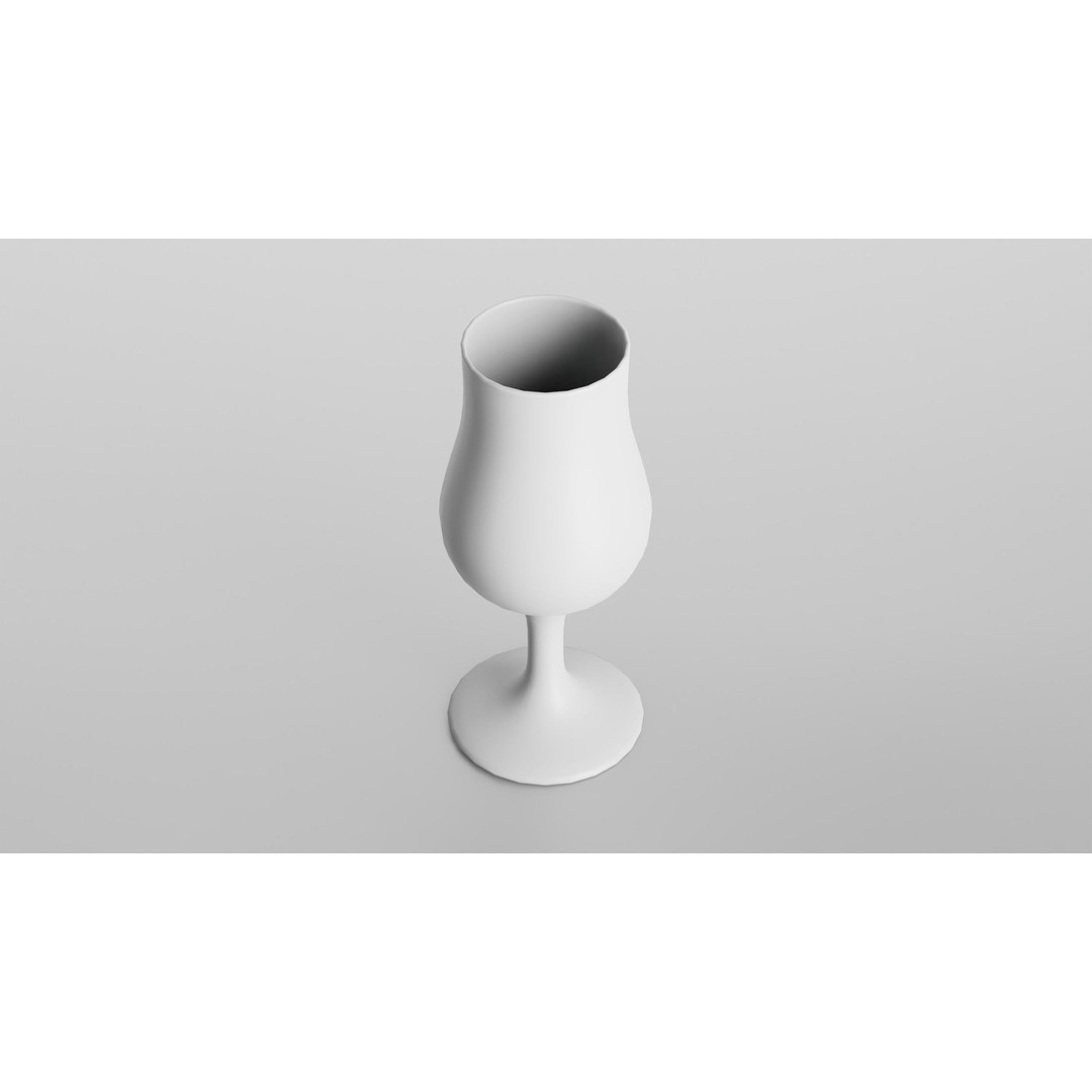 Tulip Glass 3D Model – Low Poly PBR Kitchenware, FBX, OBJ - View 7