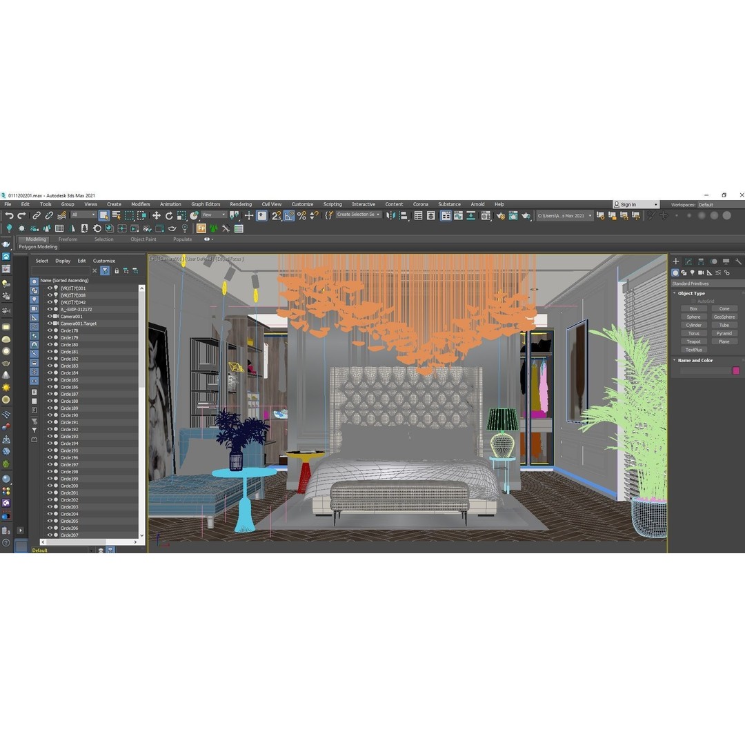 Modern Bedroom Luxury 3D Model – Realistic Interior Design, FBX