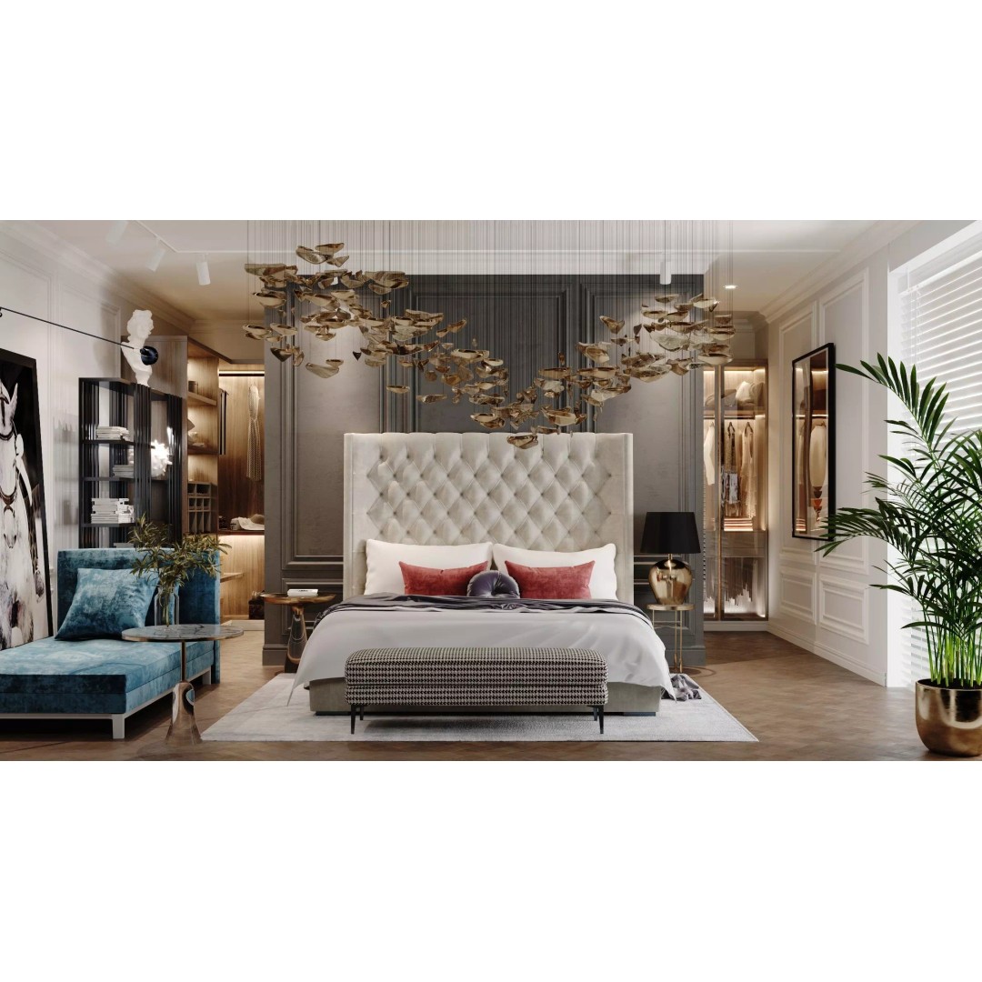 Modern Bedroom Luxury 3D Model – Realistic Interior Design, FBX - View 2