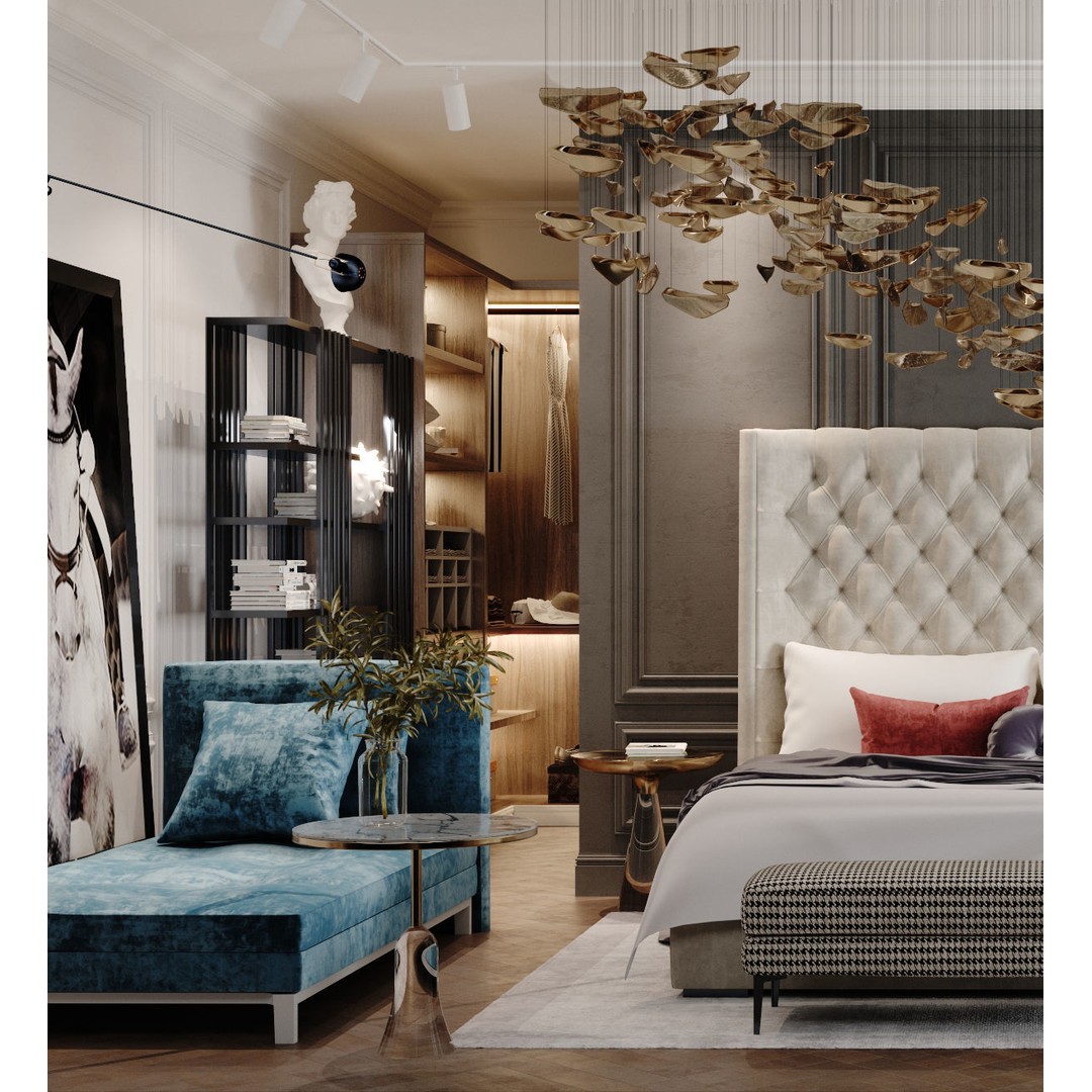 Modern Bedroom Luxury 3D Model – Realistic Interior Design, FBX - View 4