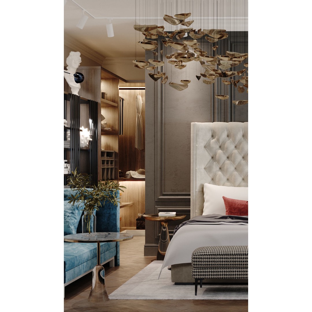 Modern Bedroom Luxury 3D Model – Realistic Interior Design, FBX - View 6