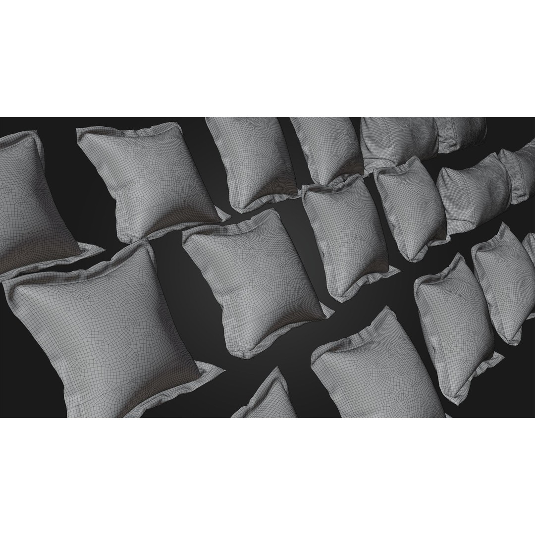 Modern Pillow Collection 3D Model – High-Detail Cushions for Archviz, FBX/OBJ - View 10