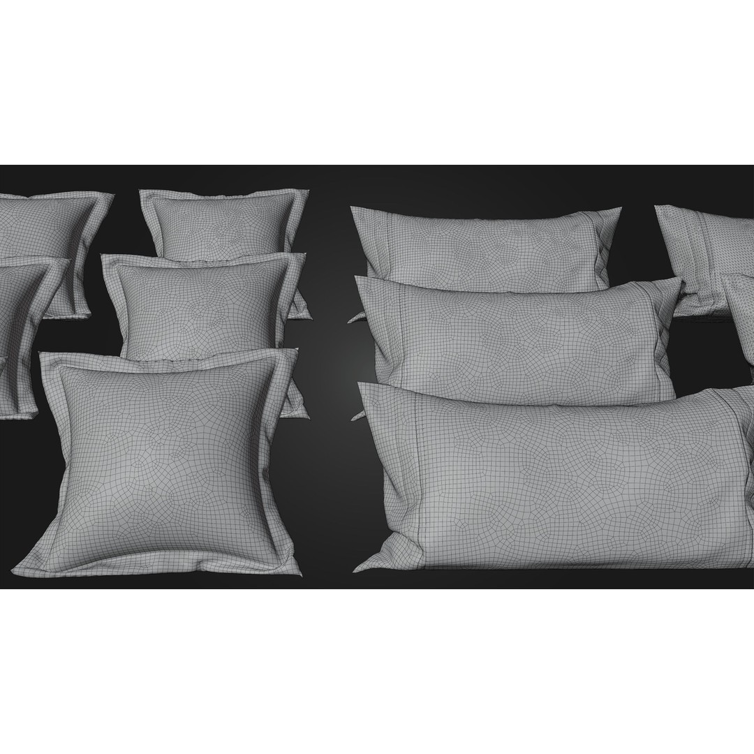 Modern Pillow Collection 3D Model – High-Detail Cushions for Archviz, FBX/OBJ - View 11