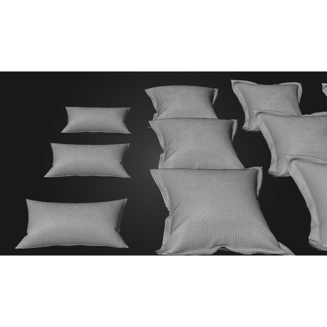 Modern Pillow Collection 3D Model – High-Detail Cushions for Archviz, FBX/OBJ - View 12