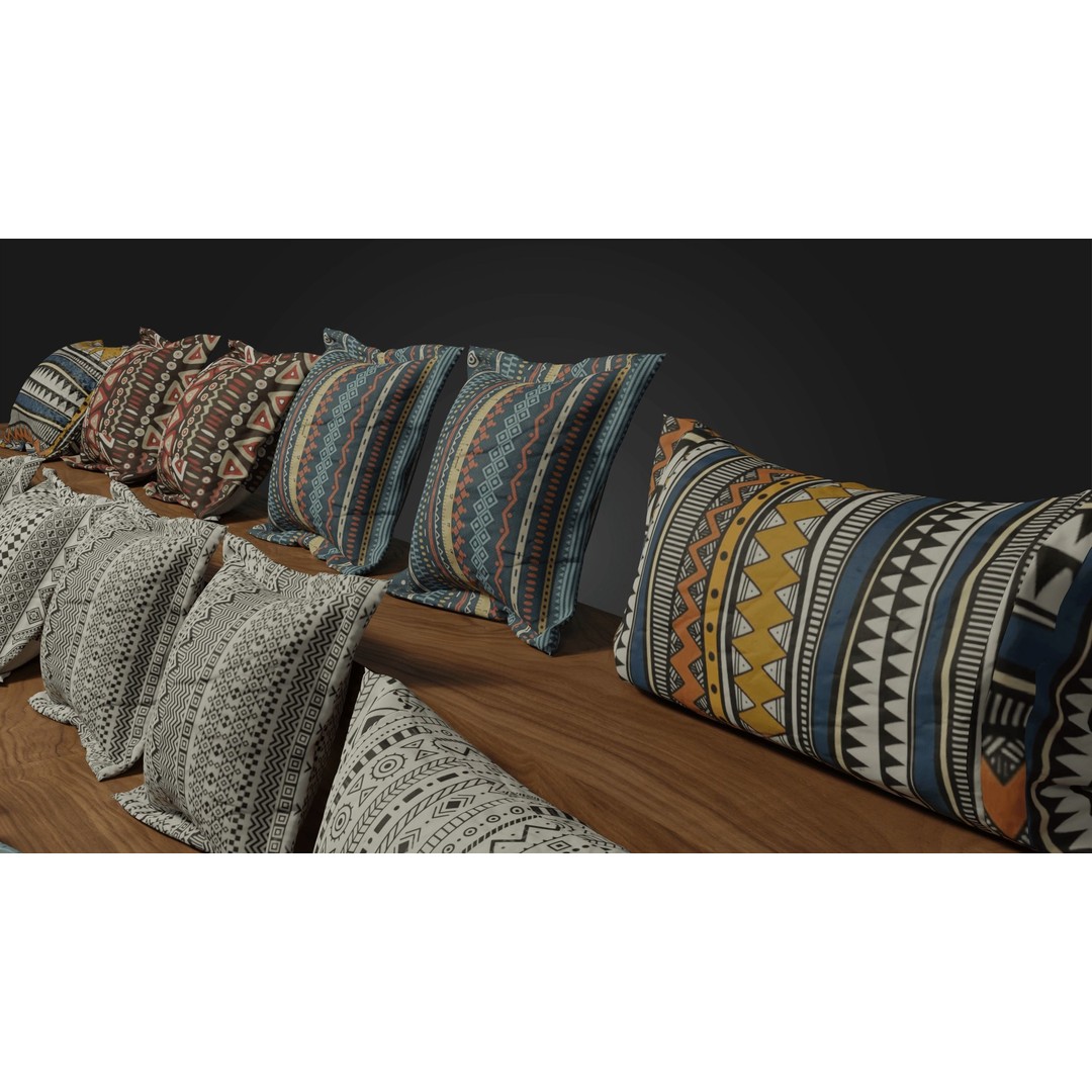 Modern Pillow Collection 3D Model – High-Detail Cushions for Archviz, FBX/OBJ - View 5