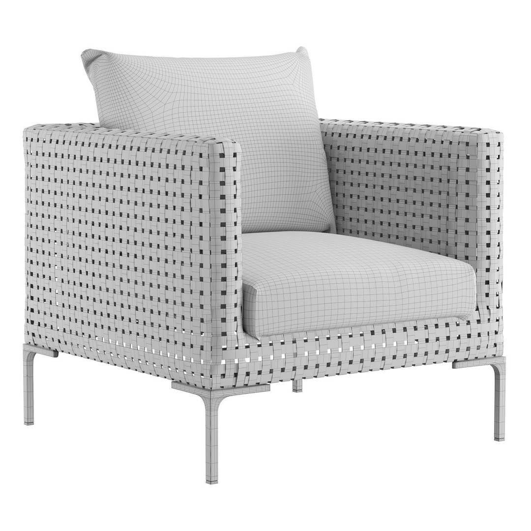 Charles Outdoor Armchair 3D Model – High Poly PBR Asset, FBX