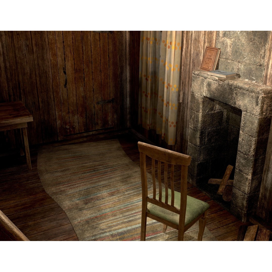 Old House 3D Model – Low Poly Game Asset for Village or Forest - View 28
