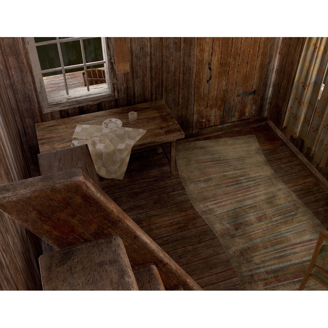 Old House 3D Model – Low Poly Game Asset for Village or Forest - View 29