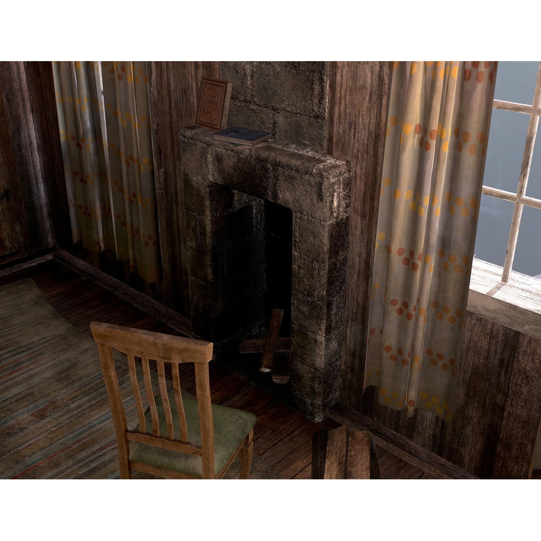 Old House 3D Model – Low Poly Game Asset for Village or Forest - View 30