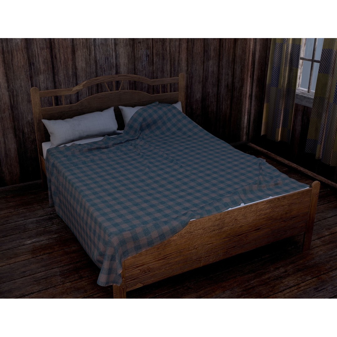 Old House 3D Model – Low Poly Game Asset for Village or Forest - View 31