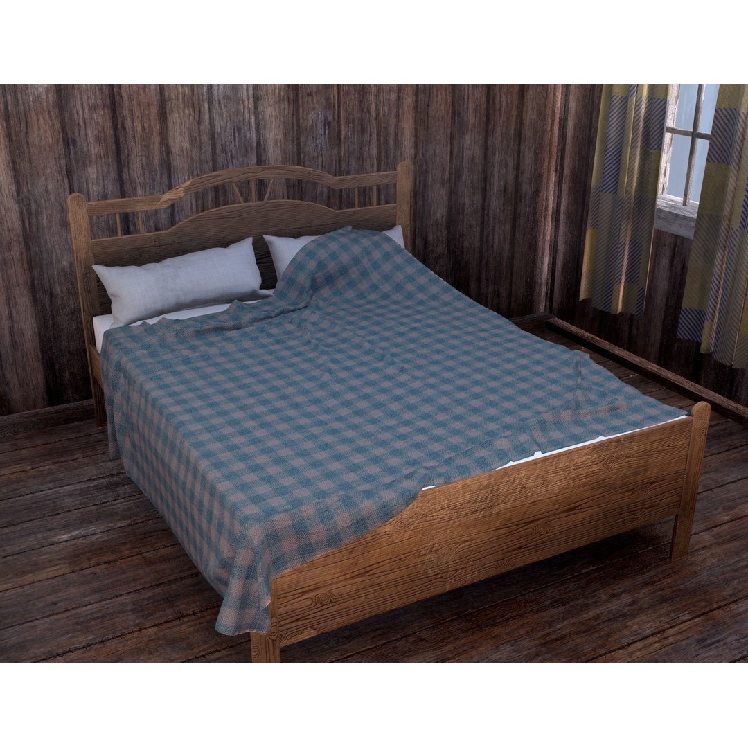 Old House 3D Model – Low Poly Game Asset for Village or Forest - View 32
