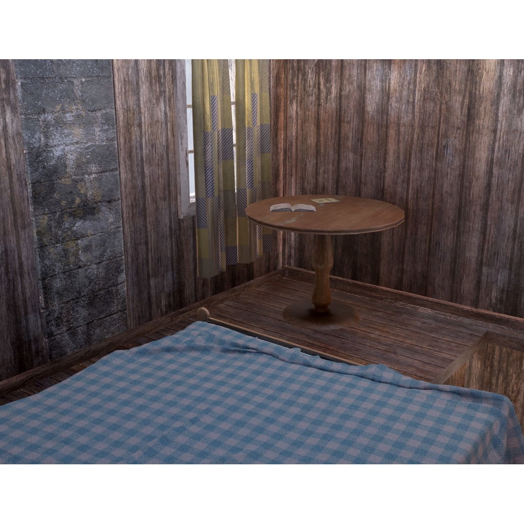 Old House 3D Model – Low Poly Game Asset for Village or Forest - View 33