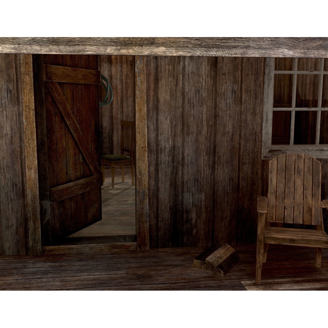 Old House 3D Model – Low Poly Game Asset for Village or Forest - View 39