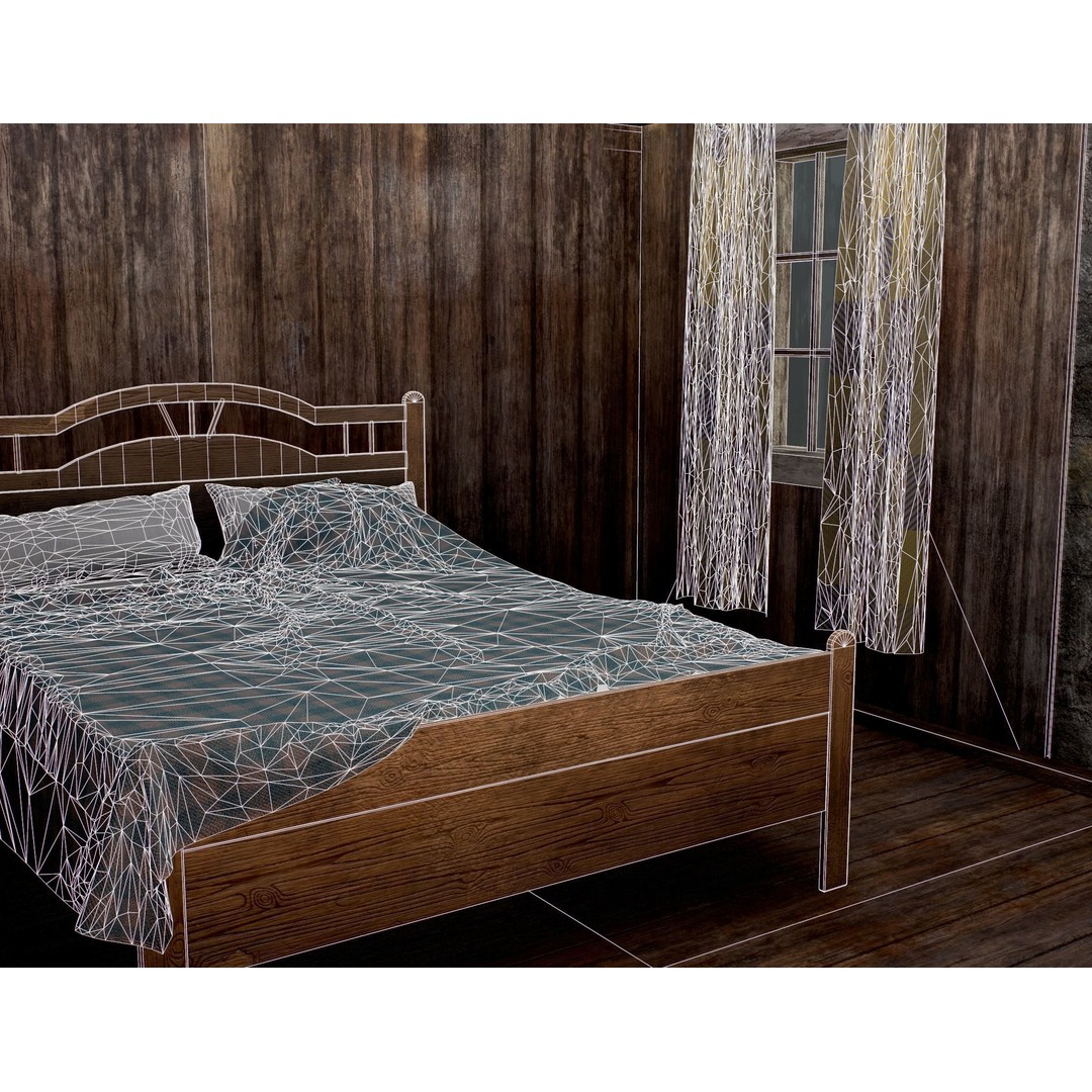 Old House 3D Model – Low Poly Game Asset for Village or Forest - View 43