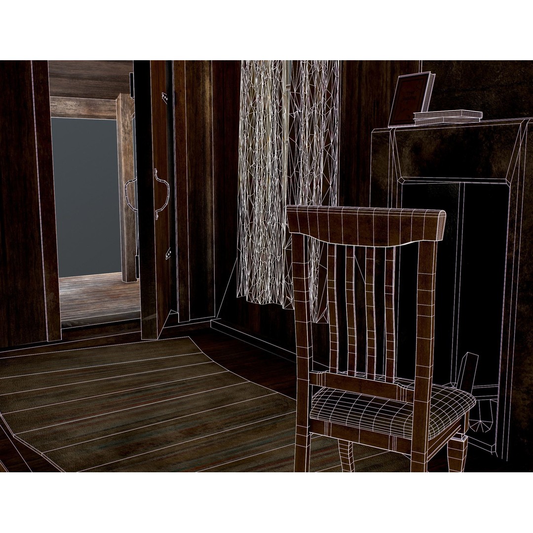 Old House 3D Model – Low Poly Game Asset for Village or Forest - View 44