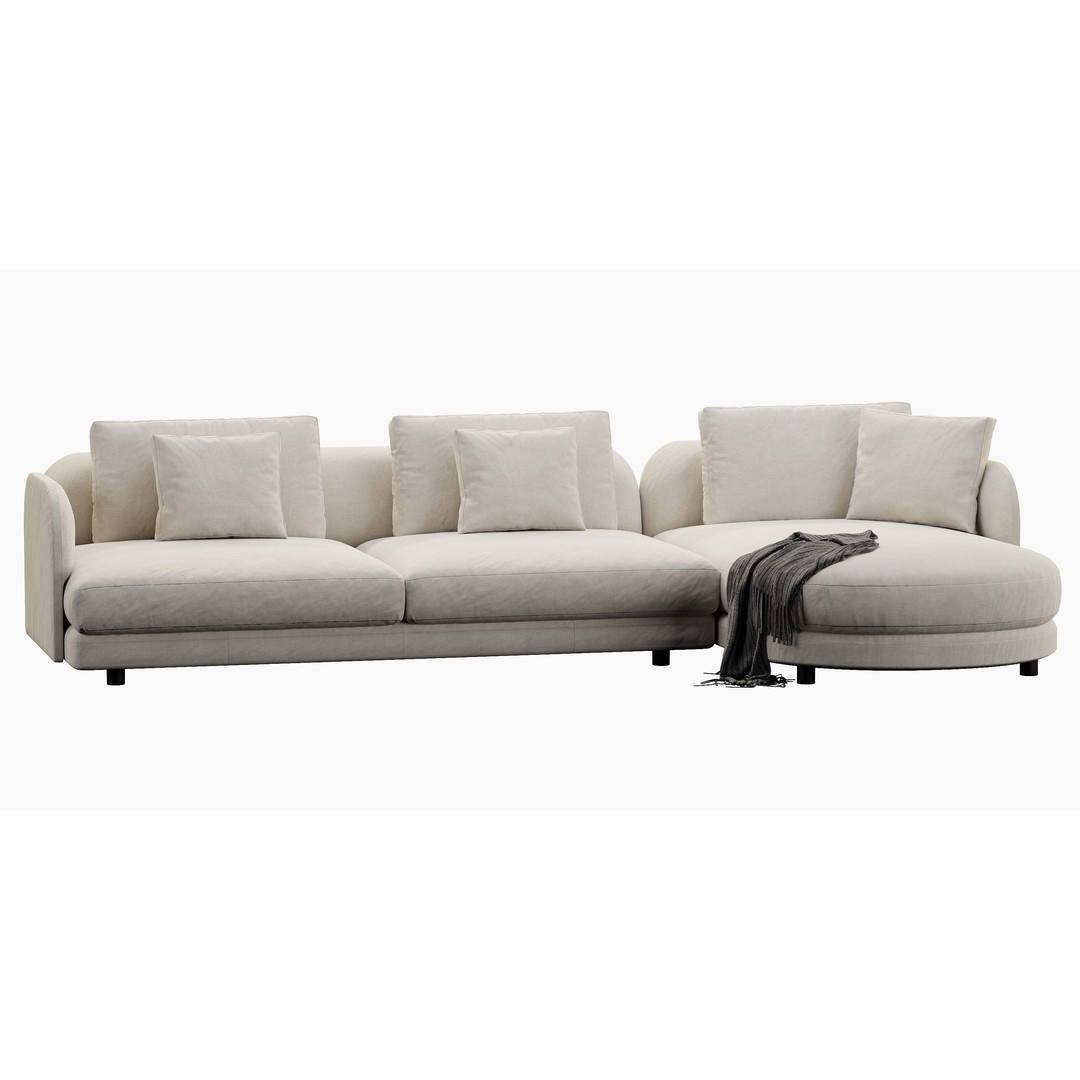 Ditre Italia Avalon 3D Model – Modern Sofa, High Poly, OBJ & 3DsMax - View 10
