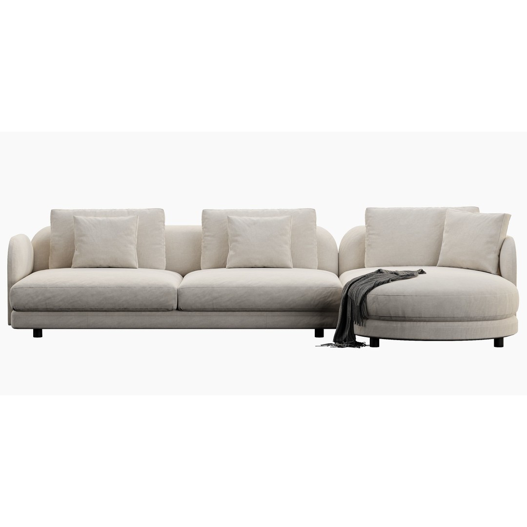 Ditre Italia Avalon 3D Model – Modern Sofa, High Poly, OBJ & 3DsMax - View 11