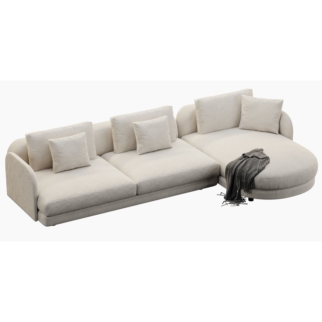 Ditre Italia Avalon 3D Model – Modern Sofa, High Poly, OBJ & 3DsMax - View 12