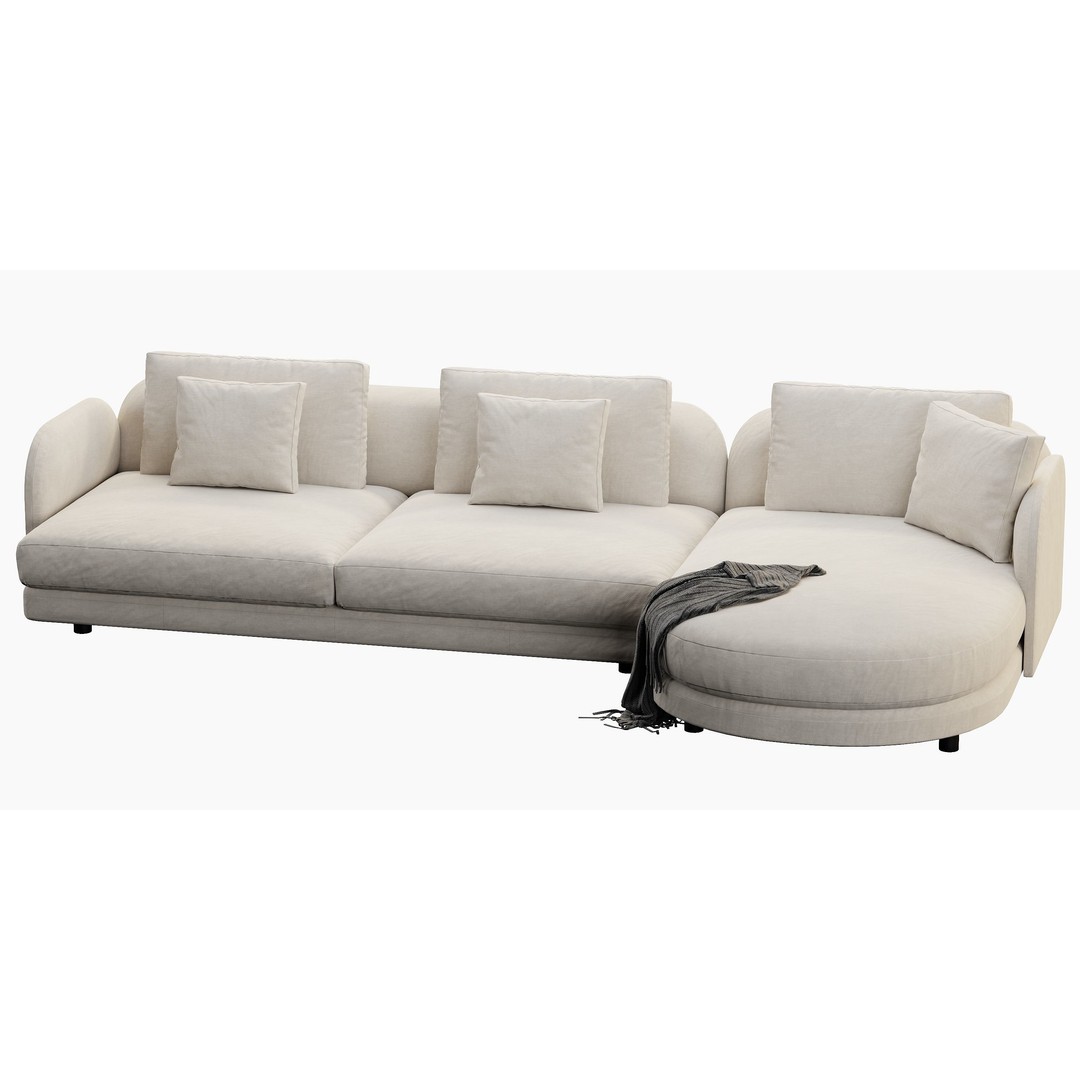 Ditre Italia Avalon 3D Model – Modern Sofa, High Poly, OBJ & 3DsMax - View 13