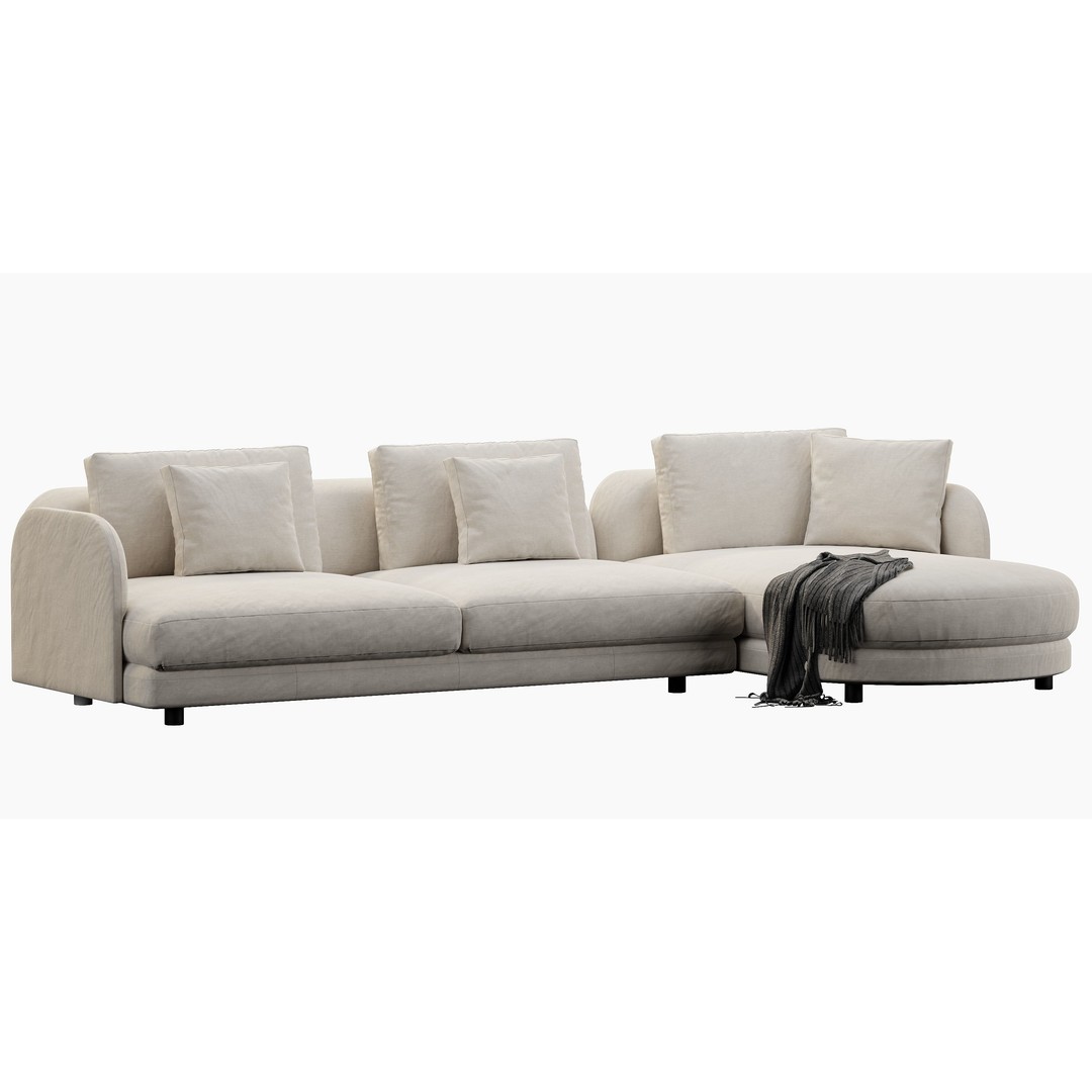 Ditre Italia Avalon 3D Model – Modern Sofa, High Poly, OBJ & 3DsMax - View 14