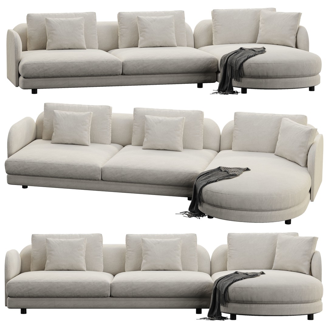 Ditre Italia Avalon 3D Model – Modern Sofa, High Poly, OBJ & 3DsMax - View 4
