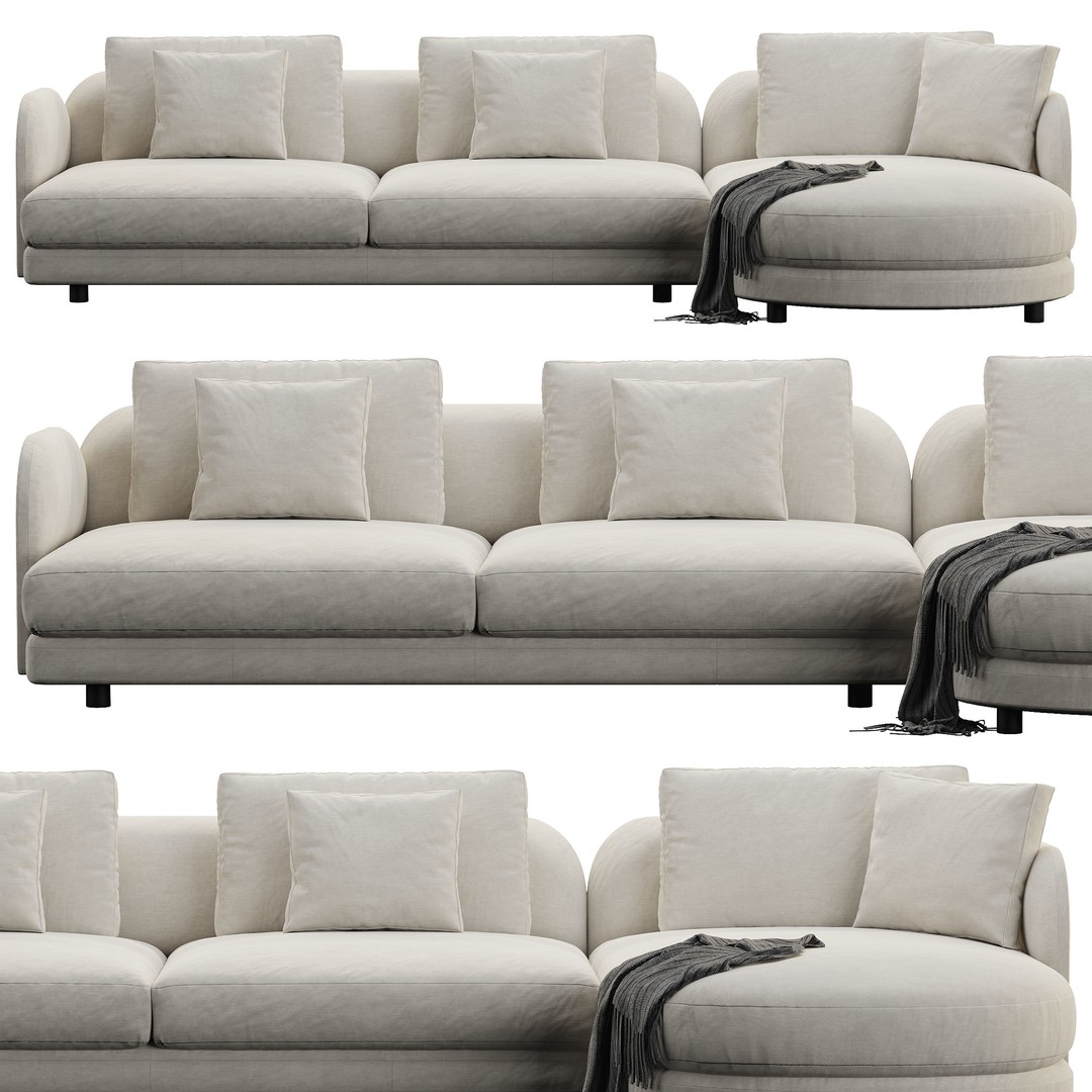 Ditre Italia Avalon 3D Model – Modern Sofa, High Poly, OBJ & 3DsMax - View 5
