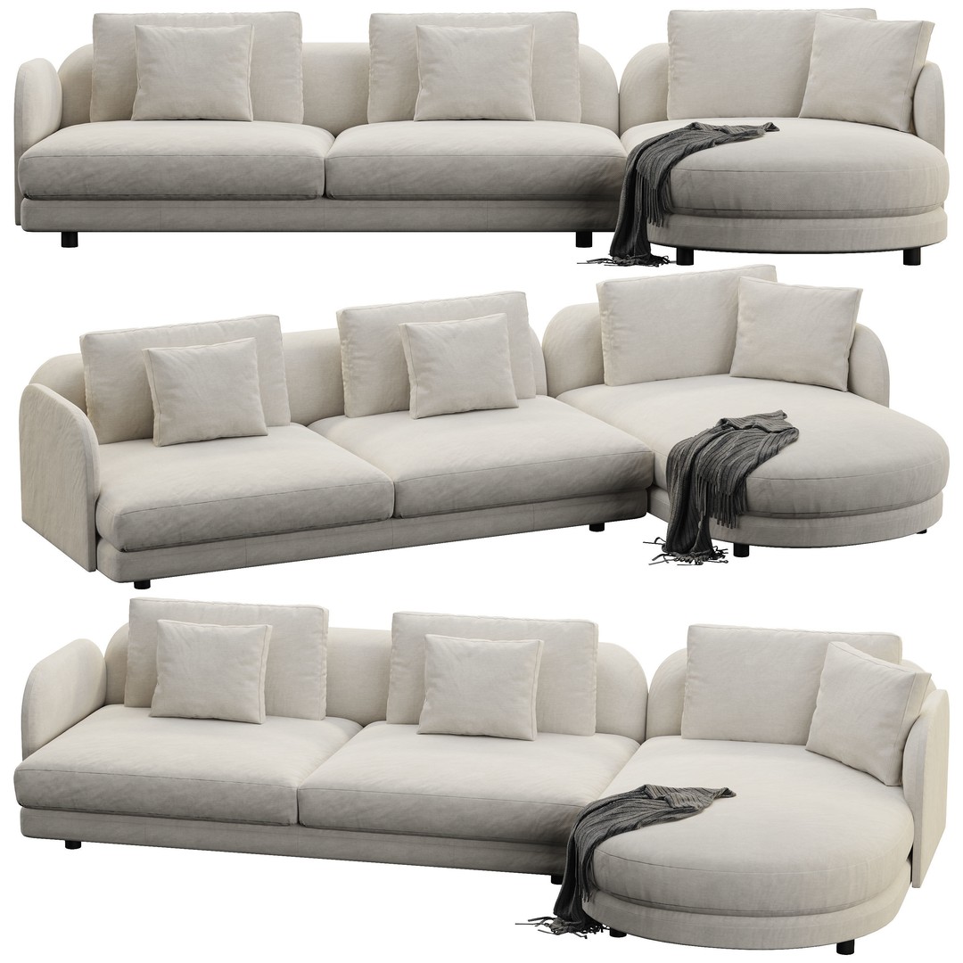 Ditre Italia Avalon 3D Model – Modern Sofa, High Poly, OBJ & 3DsMax - View 6