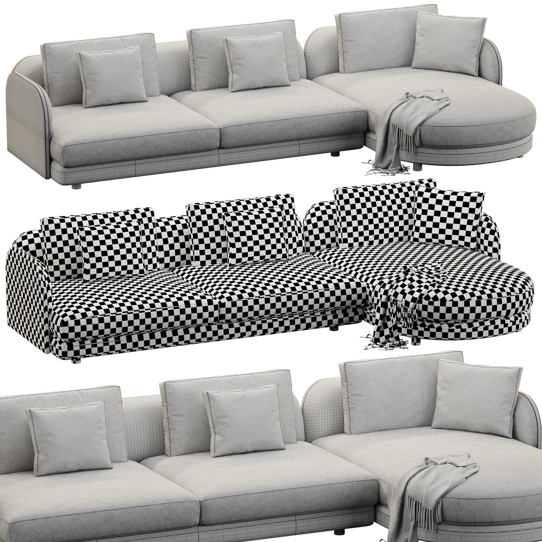 Ditre Italia Avalon 3D Model – Modern Sofa, High Poly, OBJ & 3DsMax - View 7