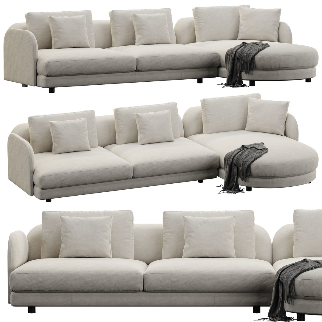 Ditre Italia Avalon 3D Model – Modern Sofa, High Poly, OBJ & 3DsMax - View 8