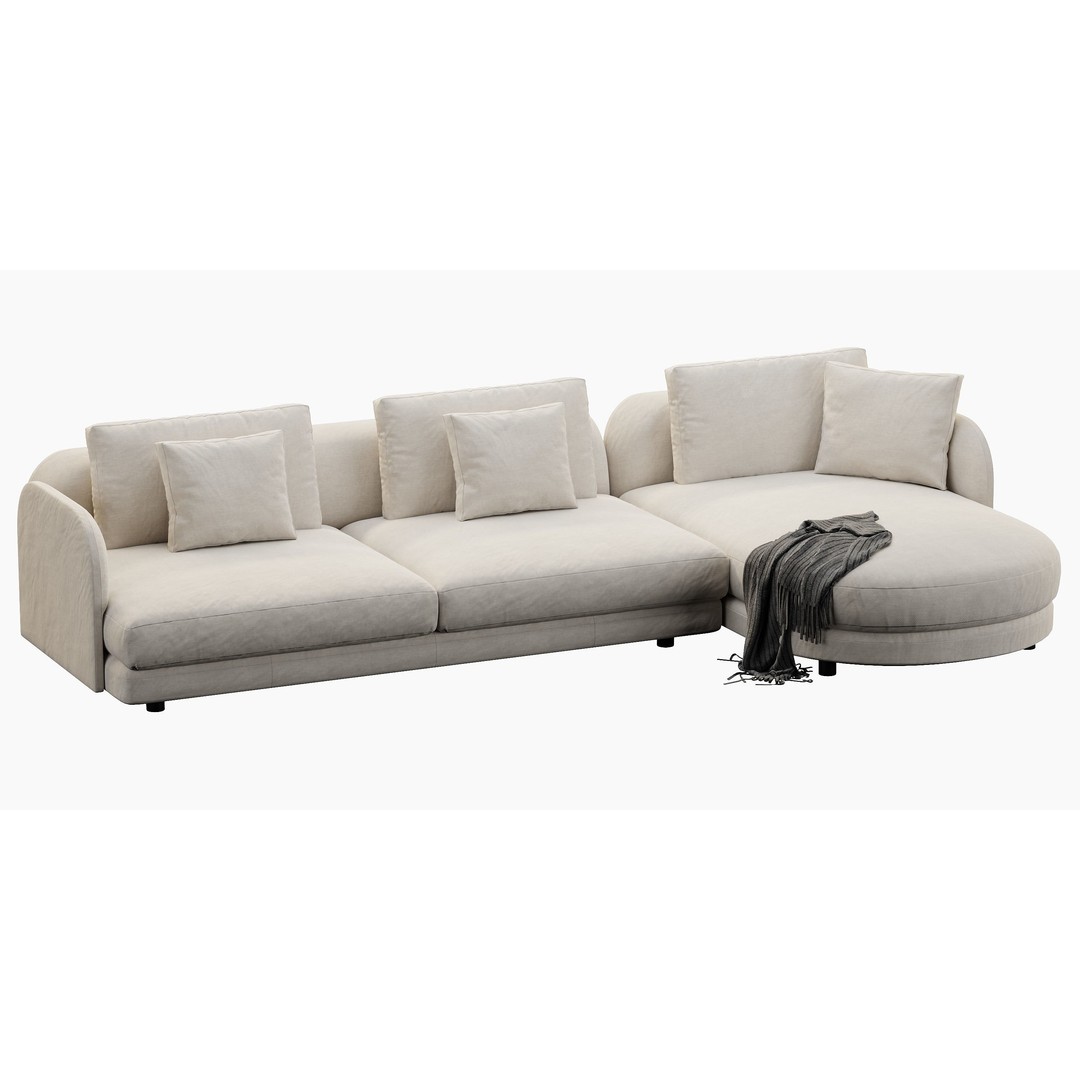 Ditre Italia Avalon 3D Model – Modern Sofa, High Poly, OBJ & 3DsMax - View 9