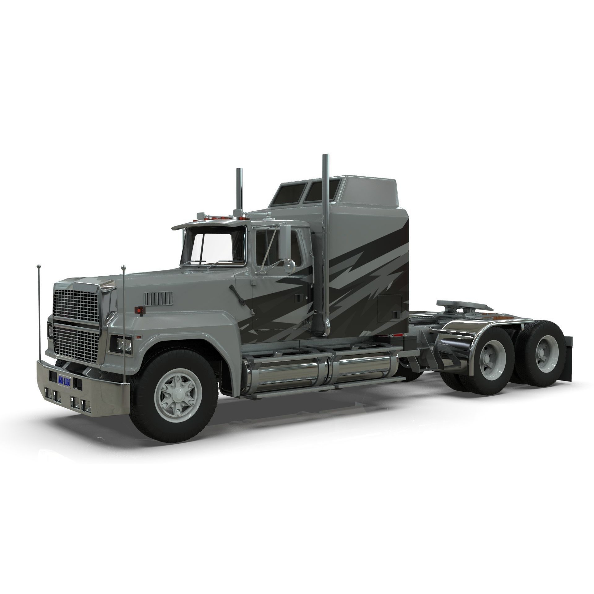 LTL 9000 Sleeper Cab Tandem - Game-Ready 3D Model - View 11