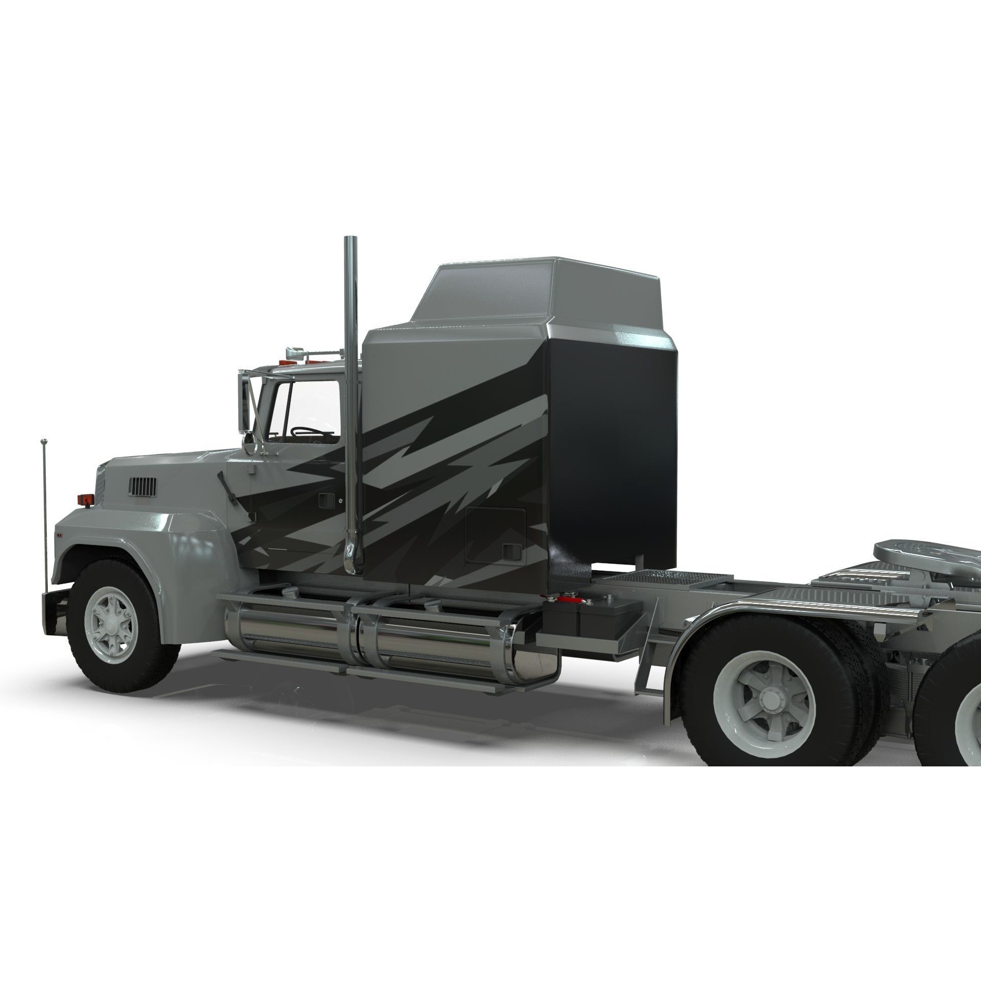 LTL 9000 Sleeper Cab Tandem - Game-Ready 3D Model - View 12