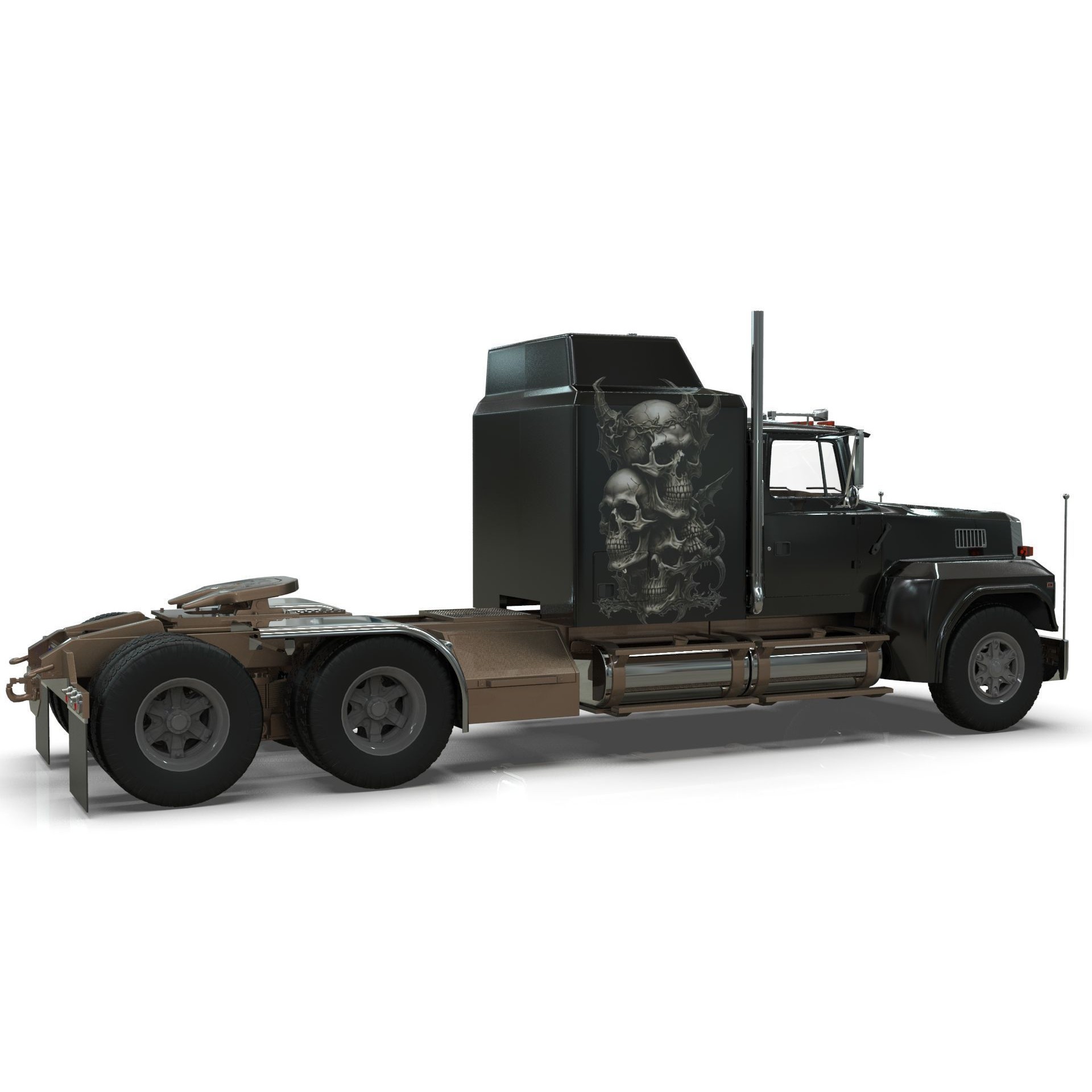 LTL 9000 Sleeper Cab Tandem - Game-Ready 3D Model - View 14