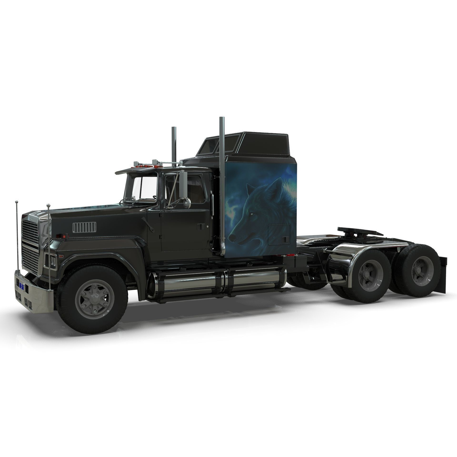 LTL 9000 Sleeper Cab Tandem - Game-Ready 3D Model - View 15