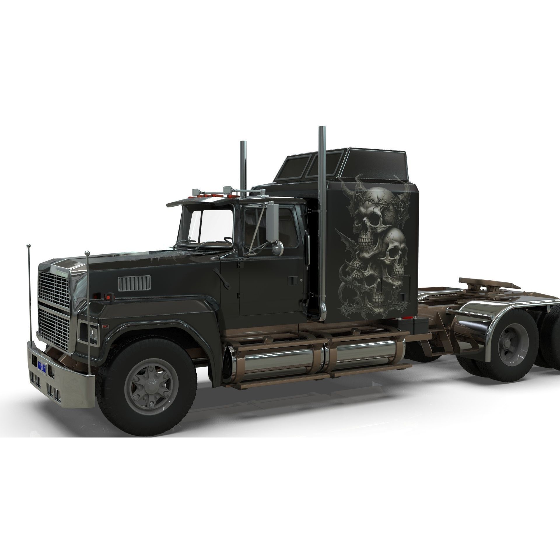 LTL 9000 Sleeper Cab Tandem - Game-Ready 3D Model - View 19
