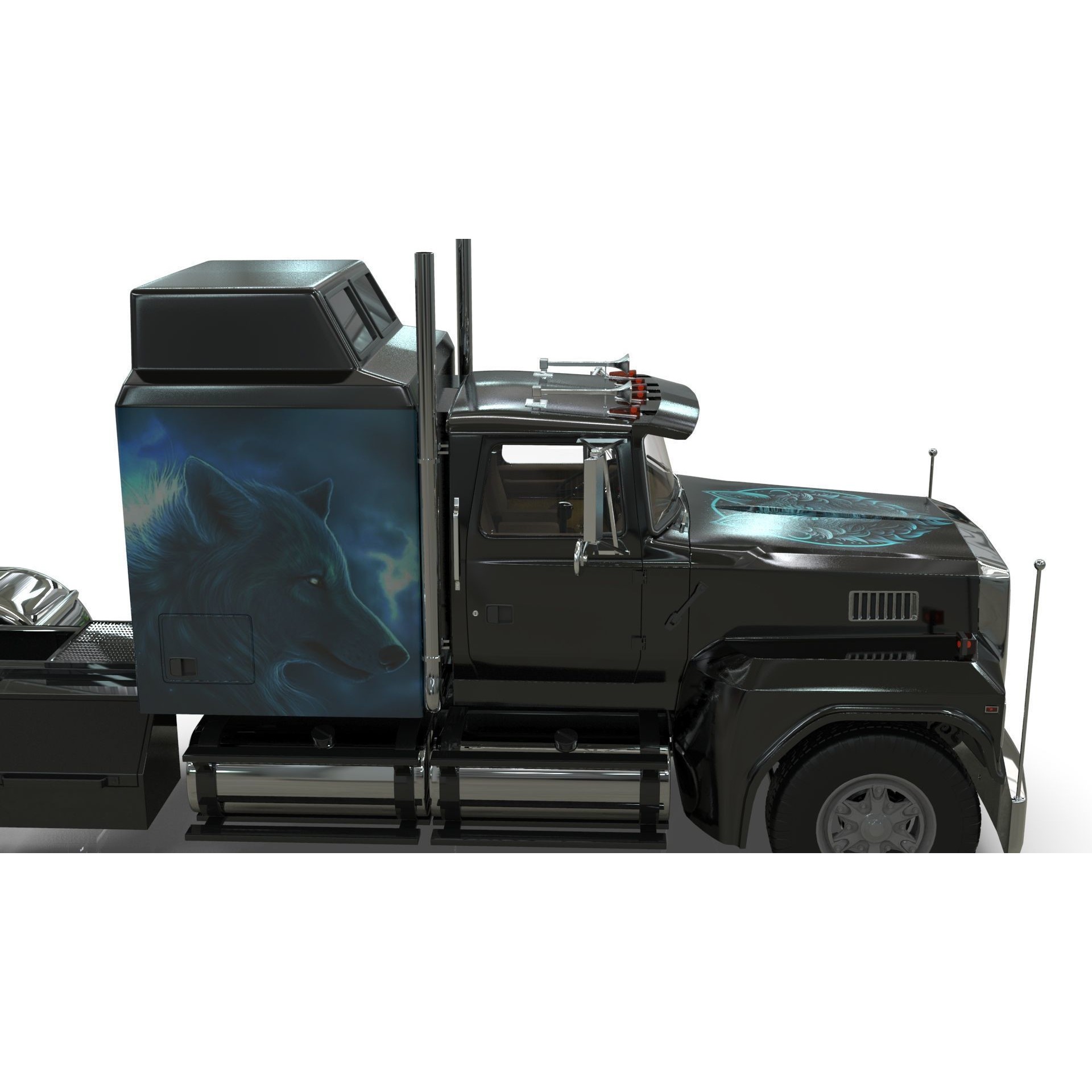 LTL 9000 Sleeper Cab Tandem - Game-Ready 3D Model - View 21