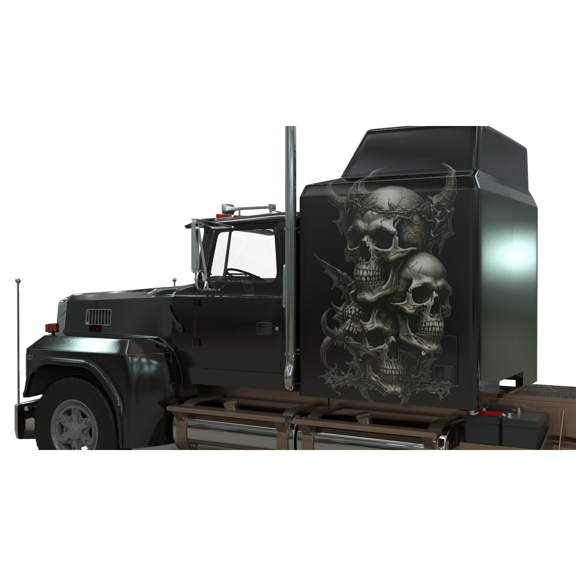 LTL 9000 Sleeper Cab Tandem - Game-Ready 3D Model - View 23